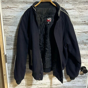 Vintage navy blue bomber jacket size large